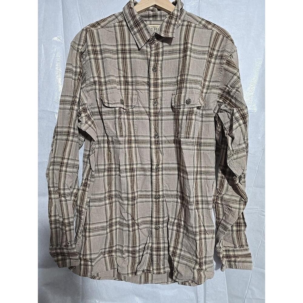 Red Head Shirt Mens Large Brown Plaid Tartan
